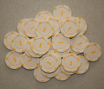 10 mini poker chips (numbered)