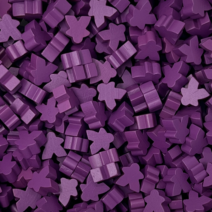 Purple Wooden Mega Meeples (19mm) - Discounted due to inconsistent paint coverage!
