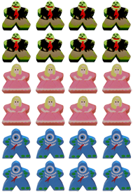 Zombies, Monsters, & Princesses 24-piece MegaMeeple Set (8 of each)