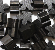 Black Meeples (16mm)