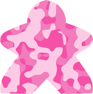 Pink Camo Meeple Sticker (3")