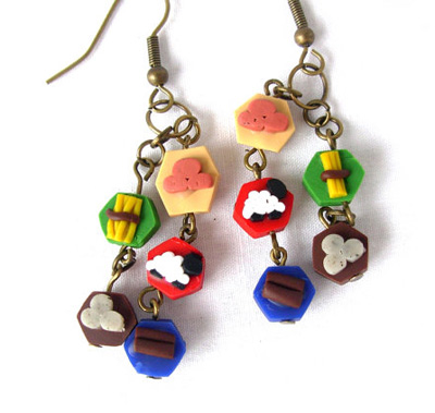 Polymer Clay Settlers of Catan Earrings
