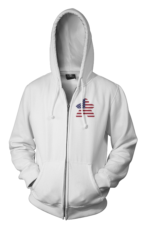 Full-Color Meeple Zippered Hoodie (Flag Series) â€“ United States