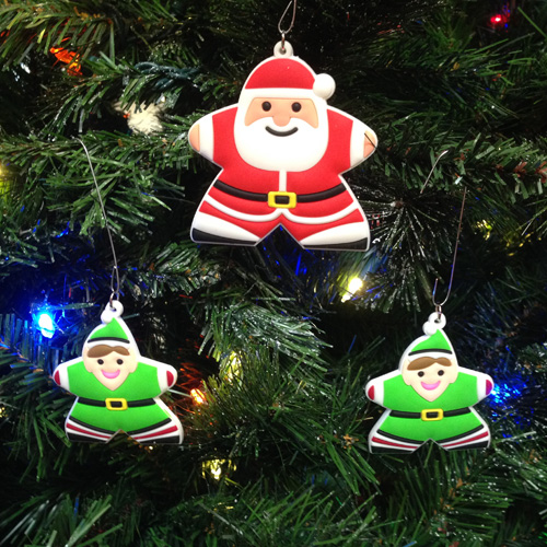 santa and 2 elves meeple christmas tree ornament set important these are seconds - Christmas Tree Ornaments Sets santa and 2 elves meeple christmas tree ornament set important these are seconds - Christmas Tree Ornaments Sets