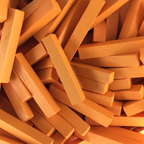 MeepleSource.com | Orange Wooden Sticks (4x4x25mm)