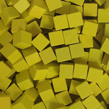 Yellow Wooden Cubes (8mm)