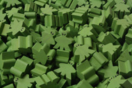 Green Alien Meeples (16mm)