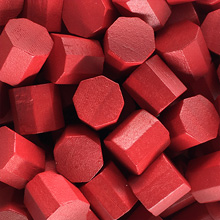 Red Wooden Octagons (10mm)