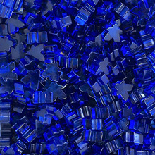 CLEARANCE: 10-piece Set of Transparent "Blue" Acrylic Mini Meeples (12mm) - Oct. 2017 Print Run