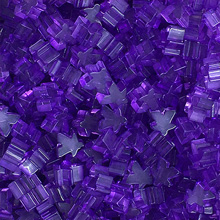 CLEARANCE: 10-piece Set of Transparent "Purple" Acrylic Mini Meeples (12mm) - Oct. 2017 Print Run