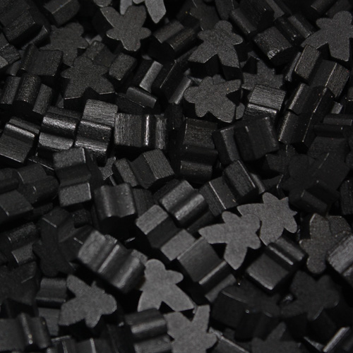 Black Wooden Mini Meeples (12mm)
