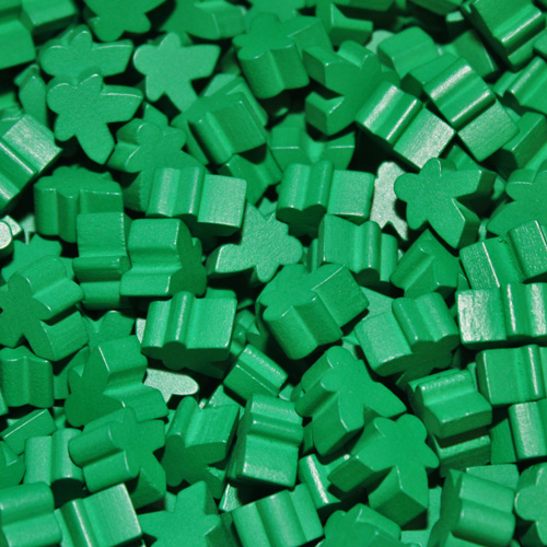 Green Wooden Mini Meeples (12mm)