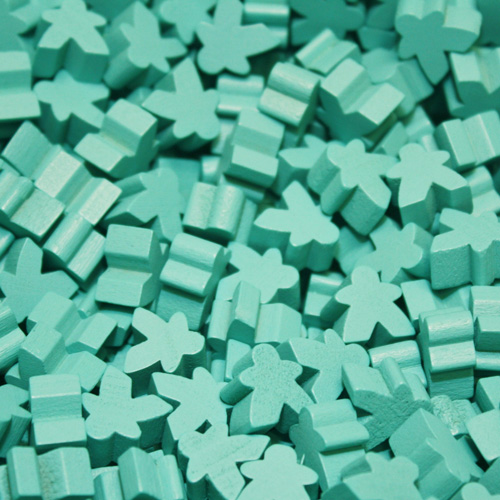 Turquoise Wooden Mini Meeples (12mm)
