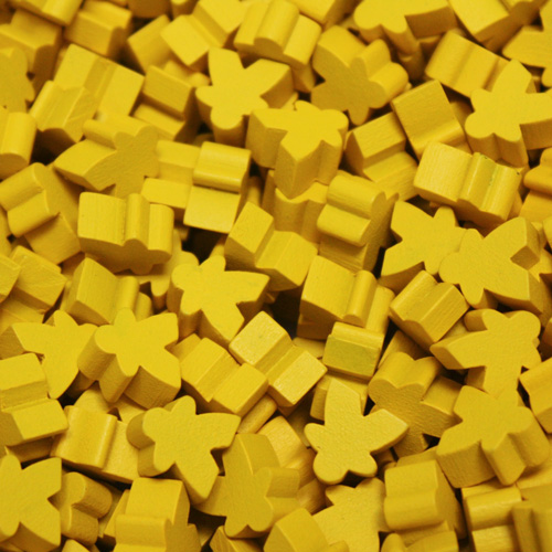 Yellow Wooden Mini Meeples (12mm)