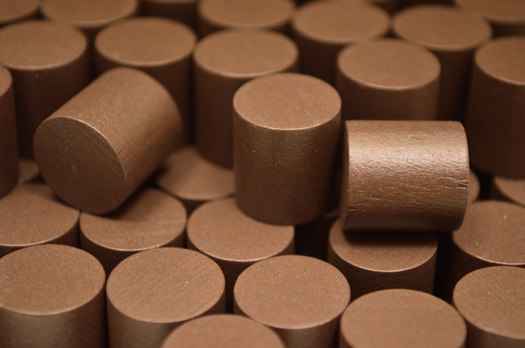 Brown Wooden Cylinders (15mm)