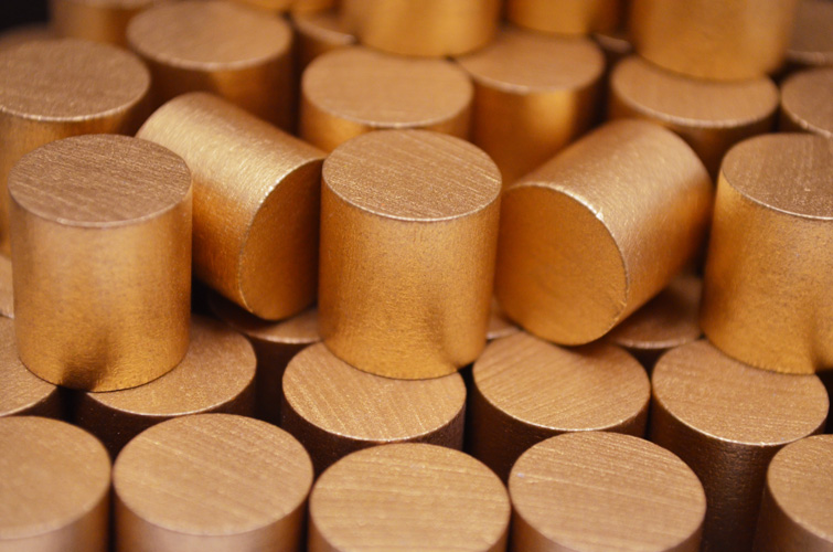 Metallic Copper Wooden Cylinders (15mm)