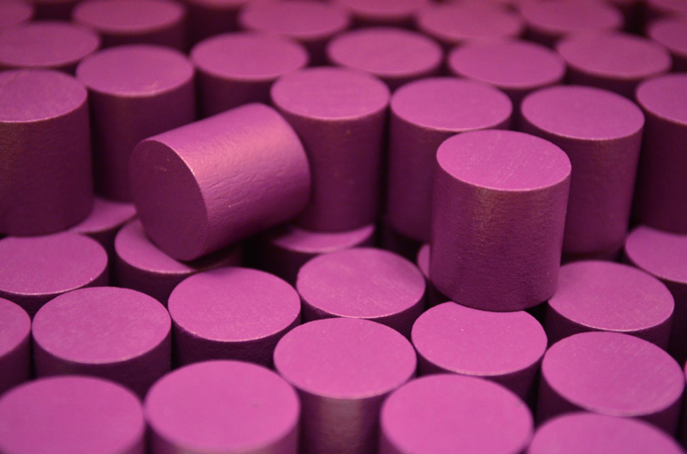 Purple Wooden Cylinders (15mm)