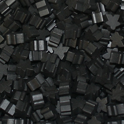 Black Wooden Meeples (16mm)
