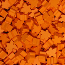Orange Wooden Meeples (16mm)