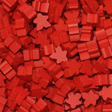 Red Wooden Meeples (16mm)