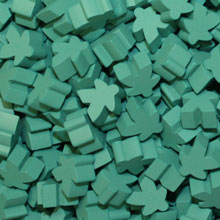 Turquoise Wooden Meeples (16mm)