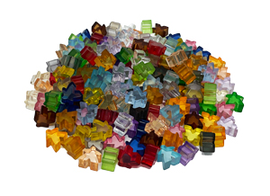 CLEARANCE: 180-piece Assorted Set of Transparent Acrylic Mini Meeples (12mm)