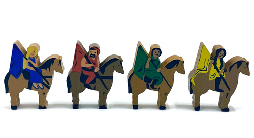 4-piece Set of Large Viscount Meeples for Viscounts of the West Kingdom