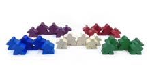 25-Piece Farmer Families - 2 MegaMeeples & 3 Regular Meeples of each color (Compatible with Agricola)