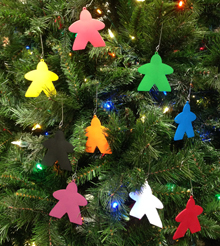 Set of 5 Meeple Tree Ornaments