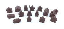 19-Piece Set of Brown Meeples (Compatible with Carcassonne & Expansions)
