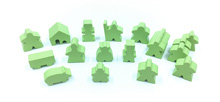 19-Piece Set of Lime Green Meeples (Compatible with Carcassonne & Expansions)
