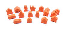 19-Piece Set of Orange Meeples (Compatible with Carcassonne & Expansions)