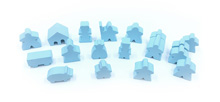 19-Piece Set of Sky Blue Meeples (Compatible with Carcassonne & Expansions)