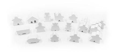 19-Piece Set of White Meeples (Compatible with Carcassonne & Expansions)