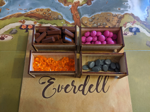 Wooden Resource Bins for Everdell (set of 5)