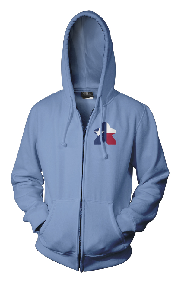 Full-Color Meeple Zippered Hoodie (Flag Series) - Texas