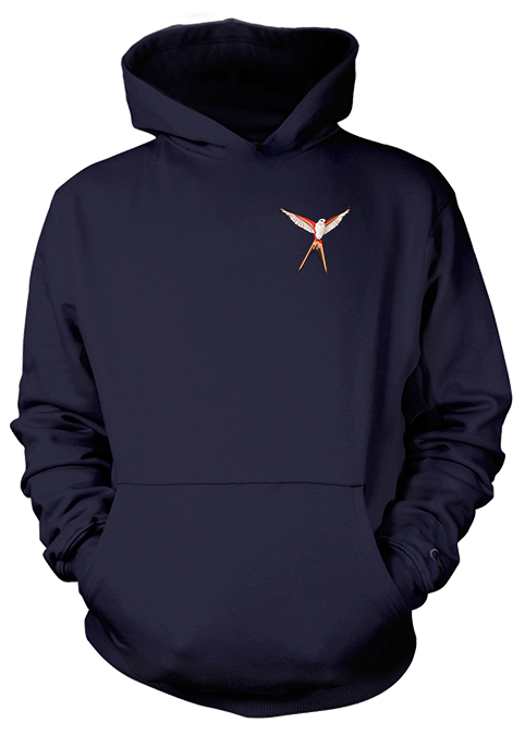 Full-Color Wingspan Hoodie (Small Logo) - Scissor-Tailed Flycatcher (MANY COLOR CHOICES!)