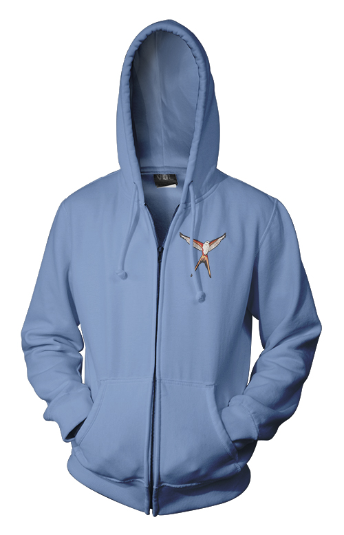 Full-Color Wingspan Zippered Hoodie (Small Logo) - Scissor-Tailed Flycatcher (MANY COLOR CHOICES!)