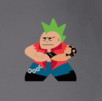 Full-Color Meeple Hoodie (Character Series) – Punk Rocker