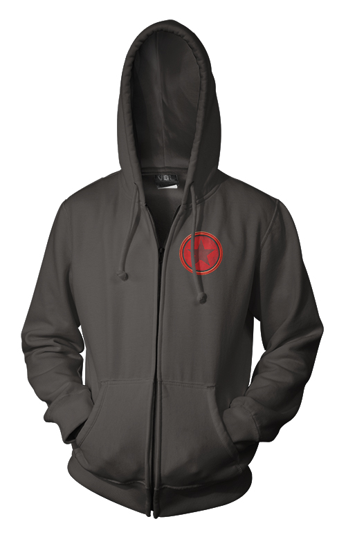 Full-Color Scythe Faction Zippered Hoodie (Small Logo) - Rusviet Union