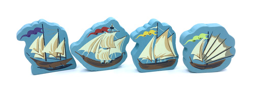 4-Piece Set of Giant Boats (45-50mm tall) for Islebound - SEE NOTE