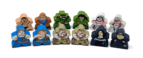 Robinson Crusoe Character Meeple Set (12-Pieces) - SEE NOTES ABOUT CHARACTERS