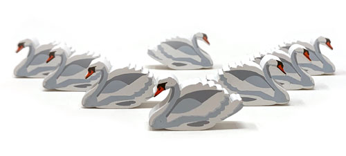 Mute Swan (None Have Babies) Meeples (8-pc set)