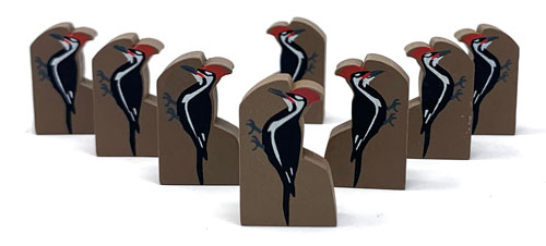 Pileated Woodpecker Meeples (8-pc set)