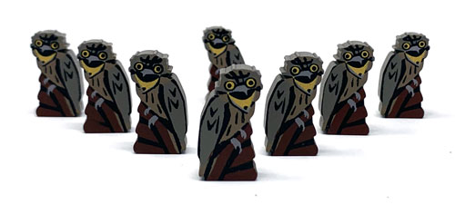Tawny Frogmouth Meeples (8-pc set)
