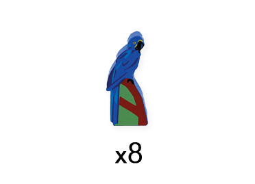 Hyacinth Macaw Meeples (8-pc set)