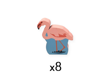 Greater Flamingo Meeples (8-pc set)